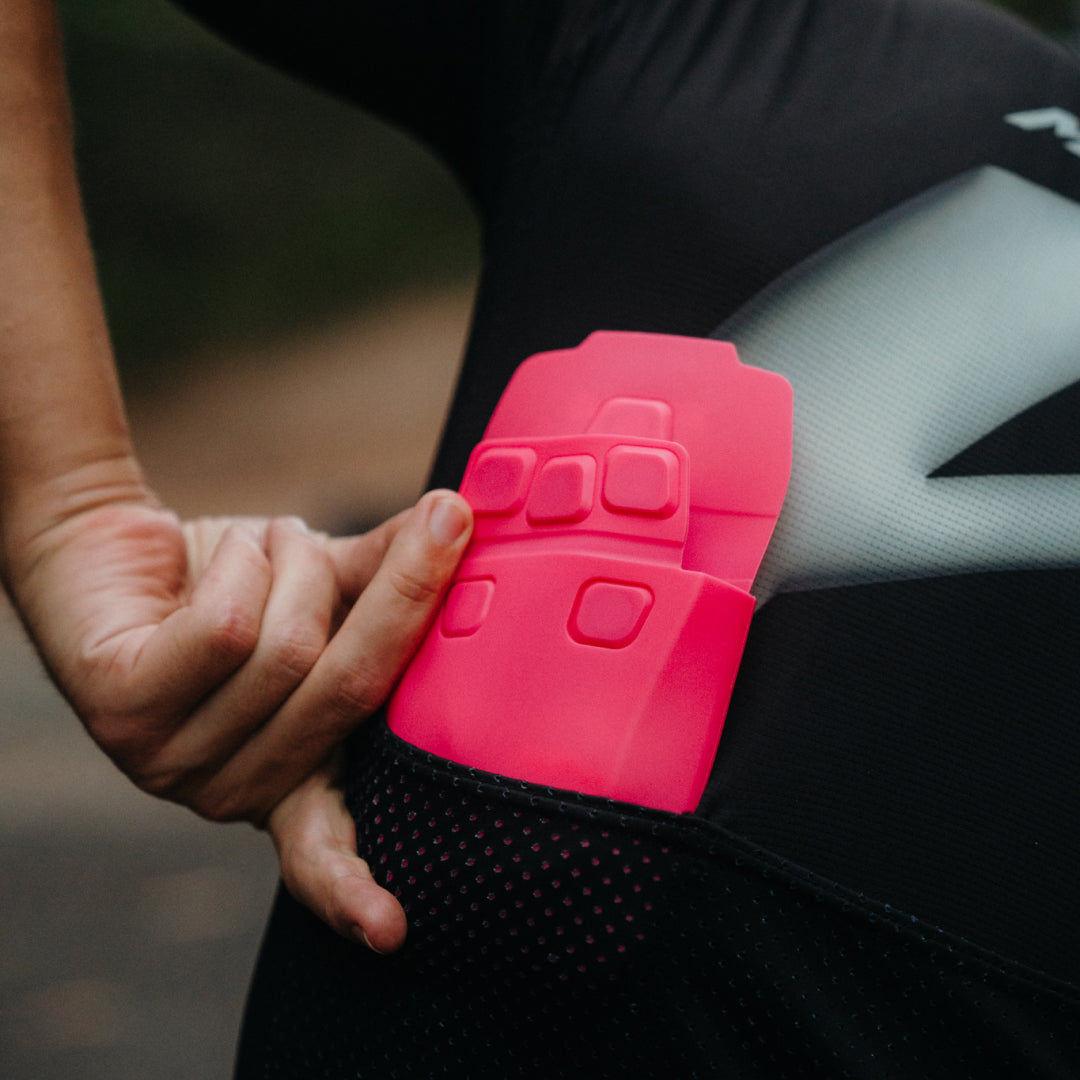 Snacket being put into pocket