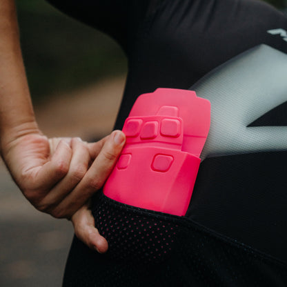 Snacket being put into pocket